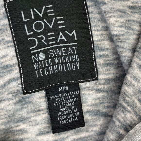 Aeropostale Live Love Dream Marled Quarter Zip Activewear Top Gray Lined Medium - Picture 11 of 13